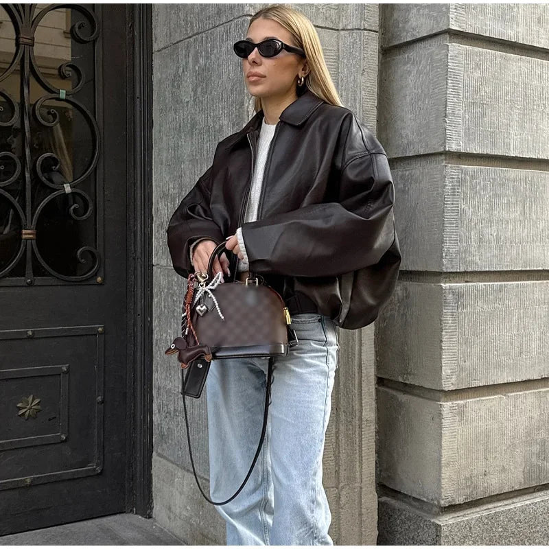 Leather Bomber Jacket