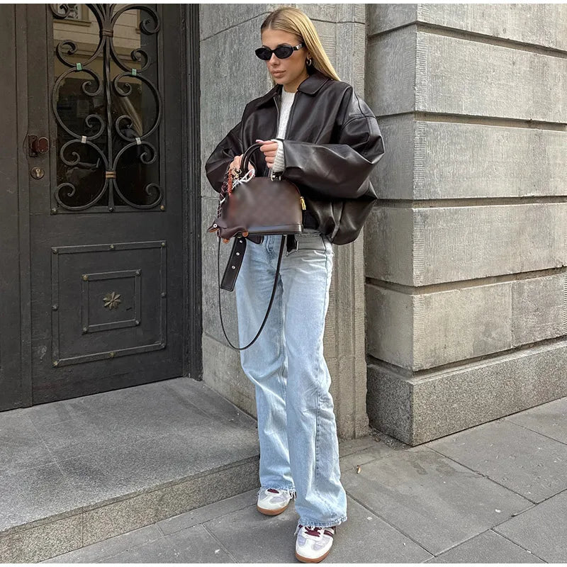 Leather Bomber Jacket